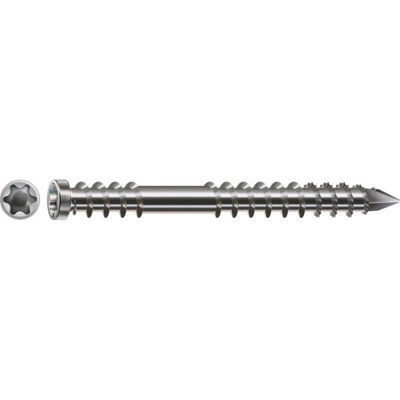 Vis pour terrasse, 6 x 80 mm, 100 pièces, filetage de fixation, tête cylindrique, t-star plus T25 - 0538000600803 - Spax