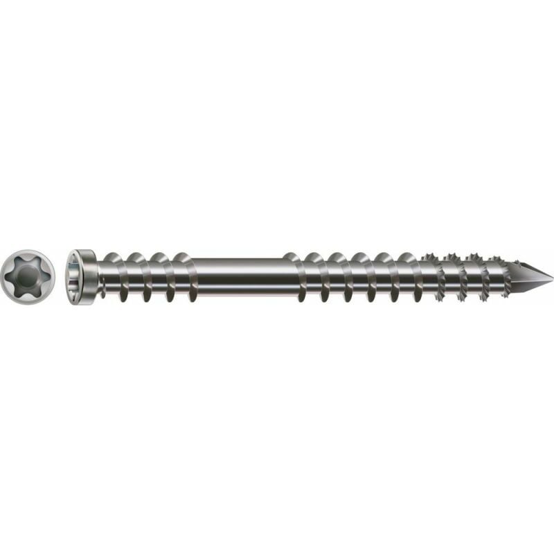 Vis pour terrasse, 6 x 100 mm, 100 pièces, filetage de fixation, tête cylindrique, t-star plus T25 - 0538000601003 - Spax