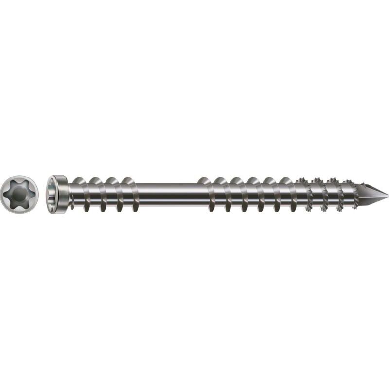 Vis de terrasse SPAX, 5 x 50 mm, 200 pièces, filetage de fixation, culasse, T-STAR plus T25, pointe CUT - 0537000500503