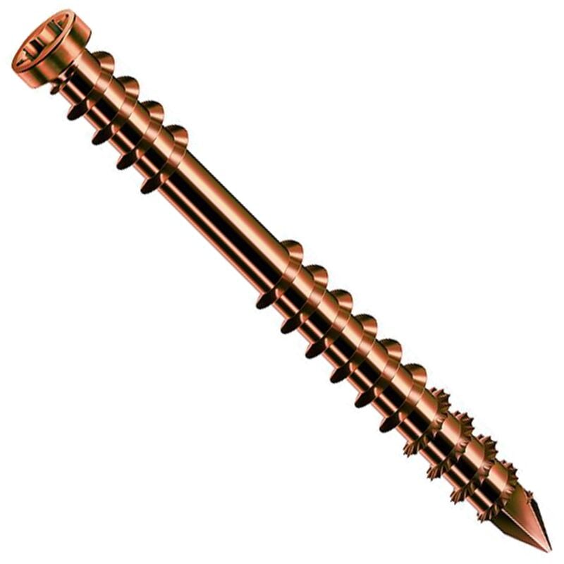 Vis pour terrasse, 5 x 60 mm, 100 pièces, filet de fixation, tête cylindrique, t-star plus T25, pointe cut antique - 0537900500603 - Spax