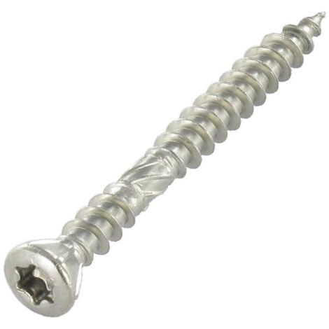 Vis terrasse Double filet Tête fraisée TF TORX T25 5X80 Pointe antifendage cut type 17 Inox A2-100 pièces
