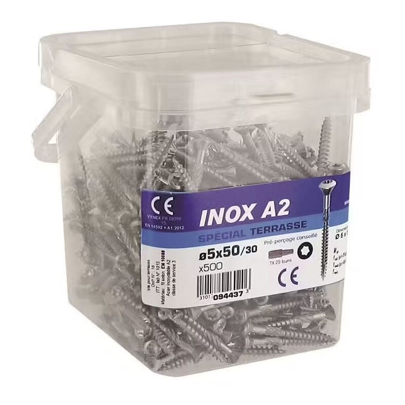 Vynex - Vis terrasse inox A2 5x50mm - 500 pièces