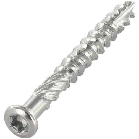 Vis terrasse TEKOR Tête fraisée Cranté TORX T20 4.5X60 Pointe antifendage type 17 Inox A2-100 pièces