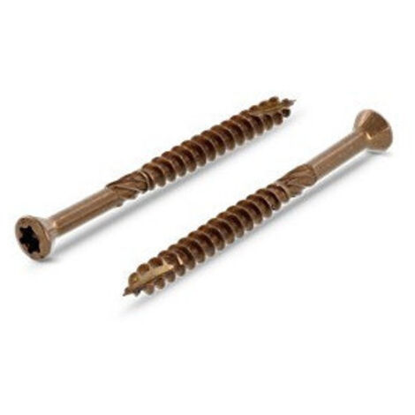 Vis terrasse TEKOR Tête fraisée Cranté TORX T25 5X50 Pointe antifendage type 17 Inox A2 BRUNI-1 pièce