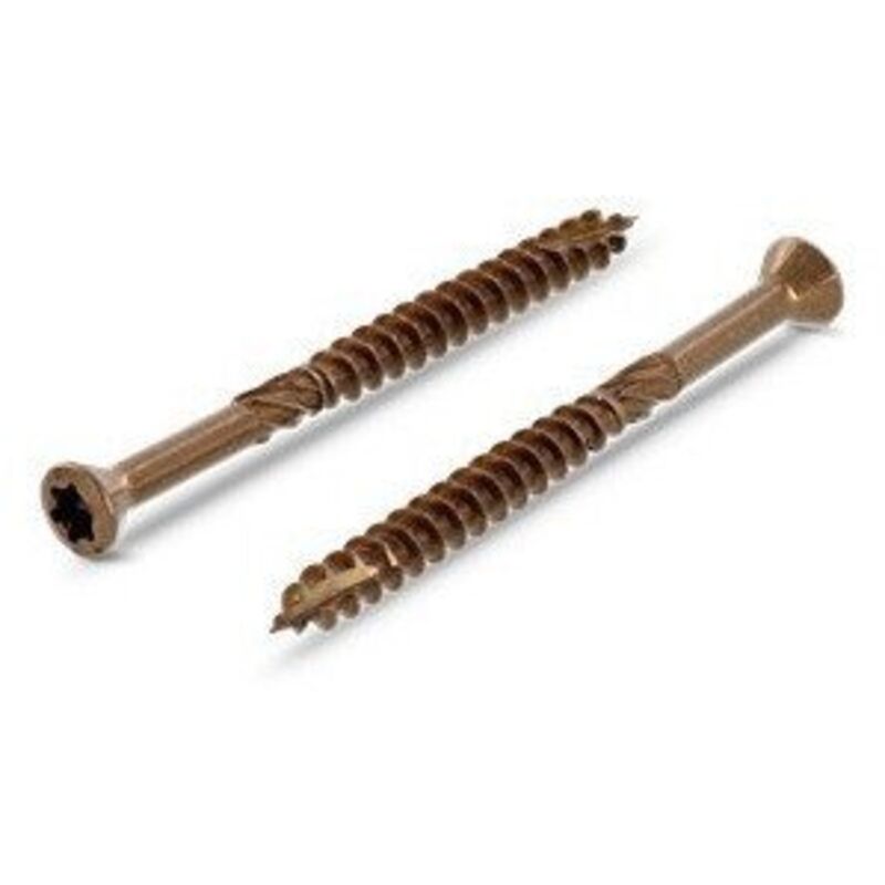 Vis terrasse Tête fraisée bombée TFB TORX T25 5X70 Inox A4 Brun-200 pièces
