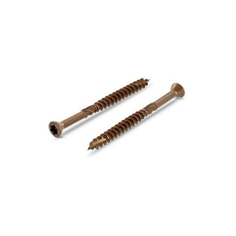 Vis terrasse Tête fraisée bombée TFB TORX T25 5X80 Inox A4 Brun-200 pièces