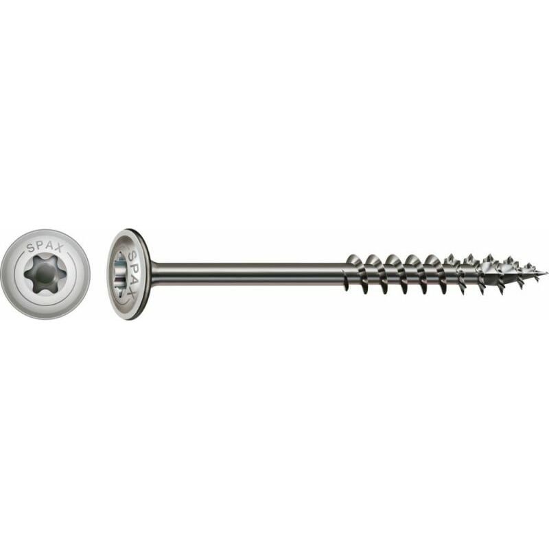 Hi.force, 6 x 140 mm, 100 unités, Filetage partiel, Tête disque, t-star plus T30, 4CUT, Acier inoxydable inoxydable A2 - 0257000601405 - Spax