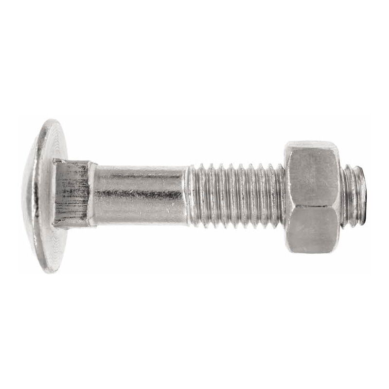 Rundkopfschraube - Sechskantmutter - verzinkt M8 x 120 - Packung mit 50 Stück