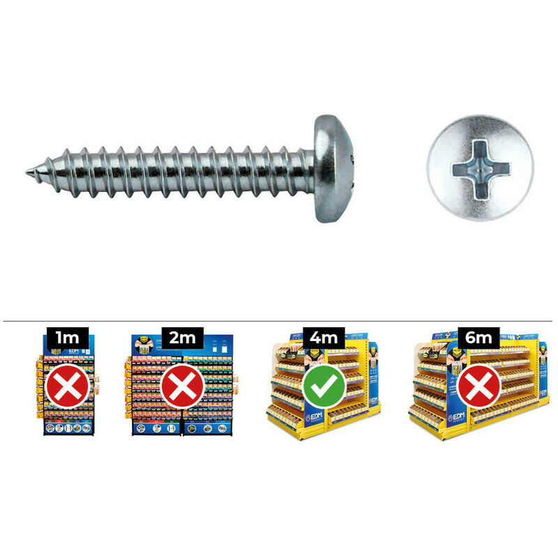 Boîte de 250 pièces de vis à tête cylindrique à six pans creux philips din/ref 7981 5,5x45 zinguées cello.