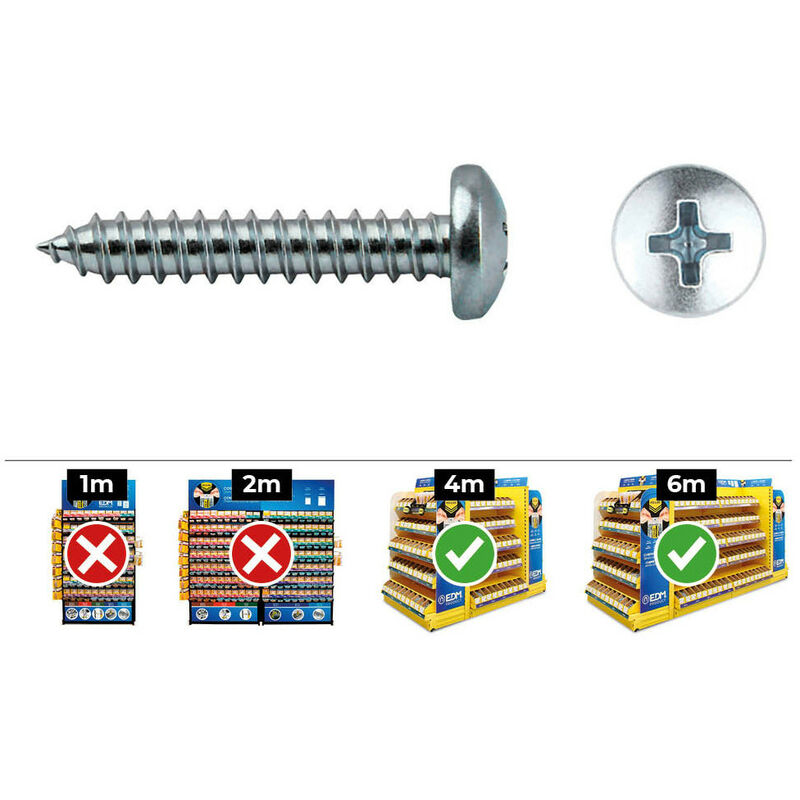 Boîte de 500 vis à tête cylindrique à six pans creux philips din/ref 7981 4,8x38 zinguées cello.