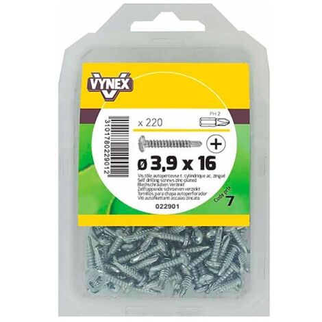 Vis tôle autoperceuse tête cylindrique cruci acier zingué Ø 3,9 x L 16 mm - Paquet de 220 - Maxiburo