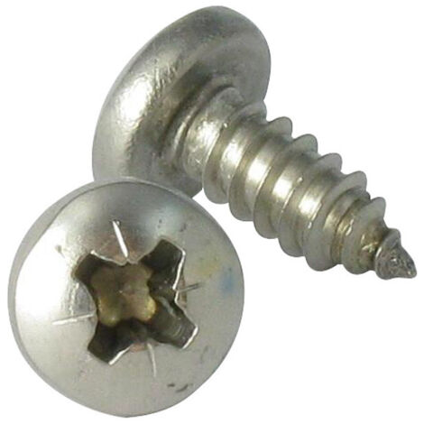 Vis tôle Inox A2 tête cylindrique bombée large Pozi 4.8X16-30 pièces