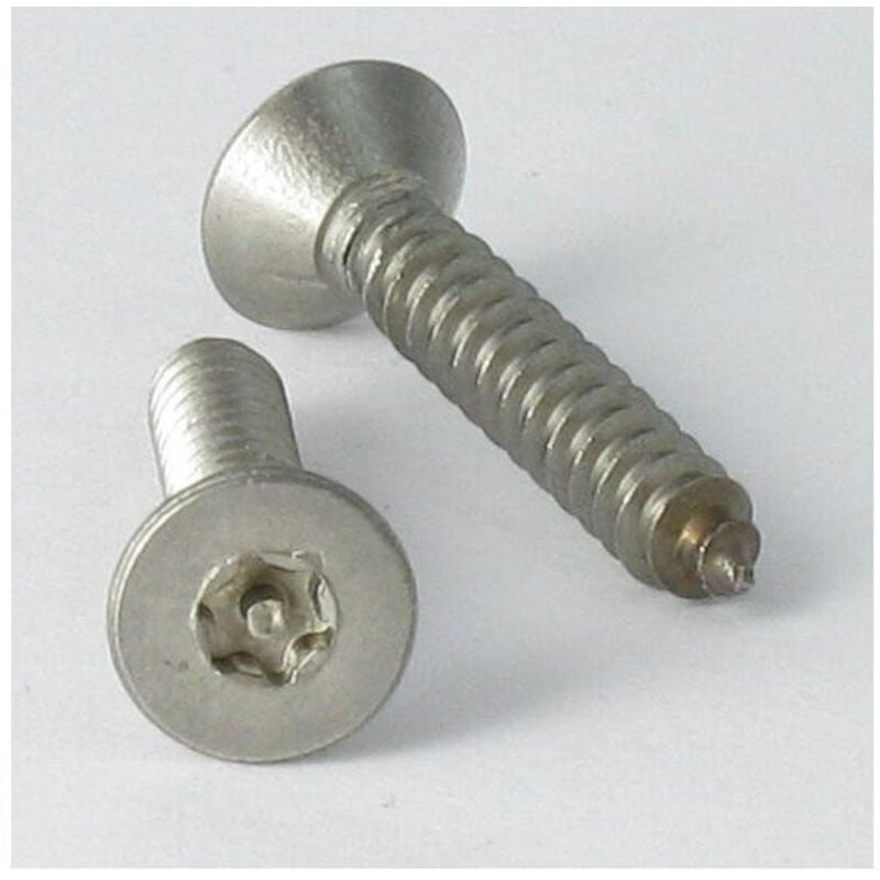 Vis tôle Inviolable Inox A2 Tête fraisée TF T25+TETON 4.8X50-100 pièces