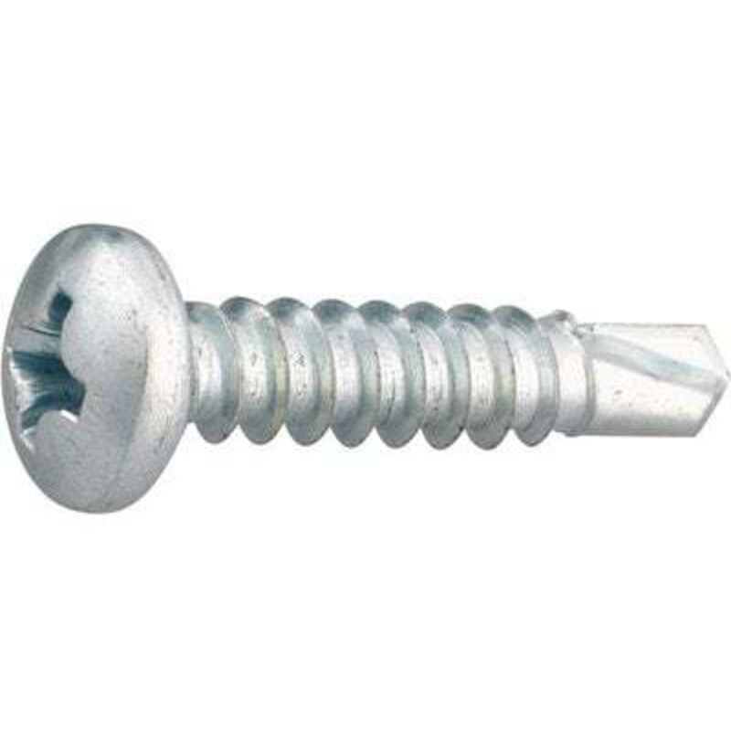 Viswood - Vis autoperceuses tête cylindrique empreinte phillips acier zingué blanc entièrement filetées, diamètre 3,9 mm, longueur 22 mm,