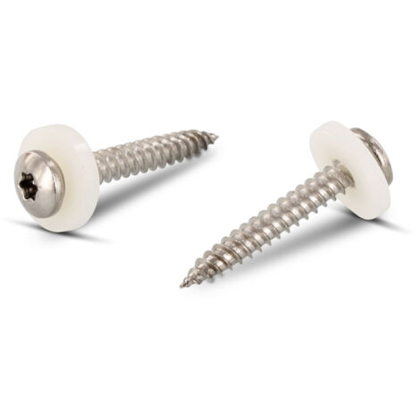 Vis tôle Tête cylindrique TC TORX T15 + Rondelle Nylon 3.9X22 Inox A2 Naturel-1 piece