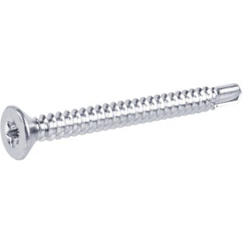Vis autoperceuses tête fraisée empreinte Torx acier zingué blanc entièrement filetées, 4,2x38mm boîte de 500 pièces Viswood