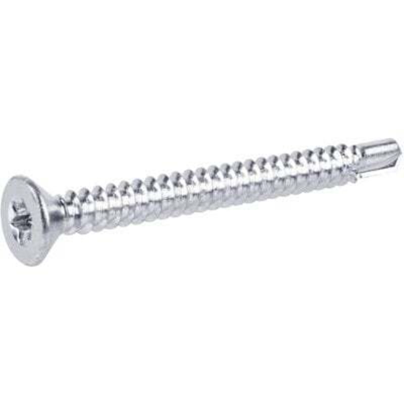 Vis autoperceuses tête fraisée empreinte Torx acier zingué blanc entièrement filetées, 4,8x38mm boîte de 250 pièces Viswood
