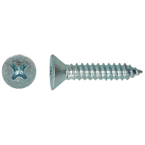 Vis tôle Tête fraisée TF Phillips de 2 4.2X38 Acier zingué blanc-200 pièces