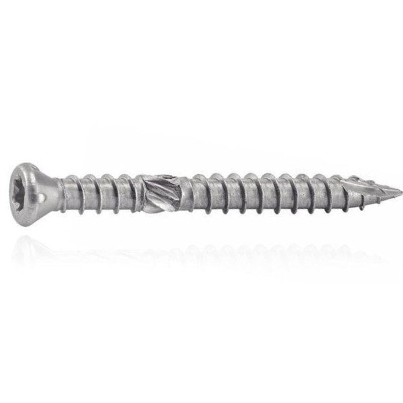 Vis terrasse Double filet Tête fraisée TF TORX T25 5X80 Inox A4 T17-100 pièces