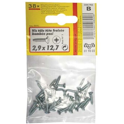 Vis Tôle Tfb Zingué 3,5x16 Fixation Tôle Autoforeuse Rapide - Vynex