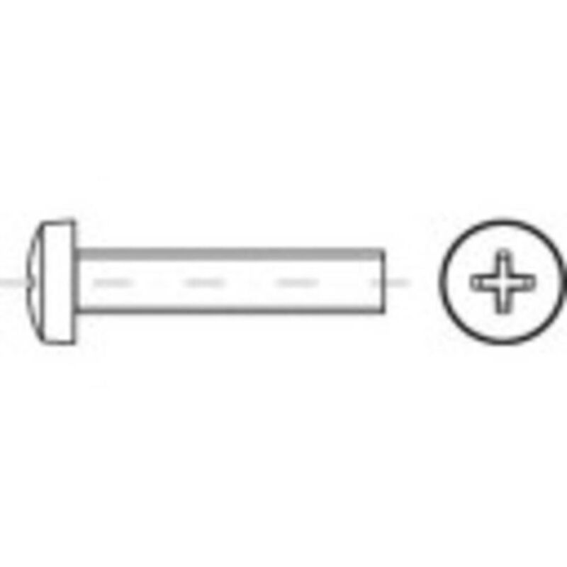 TOOLCRAFT Vis &agrave; t&ecirc;te bomb&eacute;e  145919 200 pc(s) M4 8 mm t&ecirc;te bomb&eacute;e cruciforme acier N/A