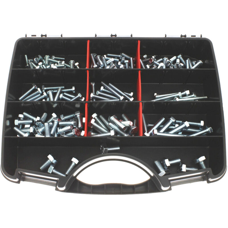 Coffret de 172 vis à tête hexagonale classe 8.8 zinguée blanc COF801 - ULTIMA - AFBPACK01