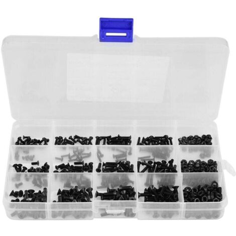 Vis Zoternen, vis à tête fraisée, assortiment de vis, kit d'écrous hexagonaux, fournitures industrielles, outils de serrage