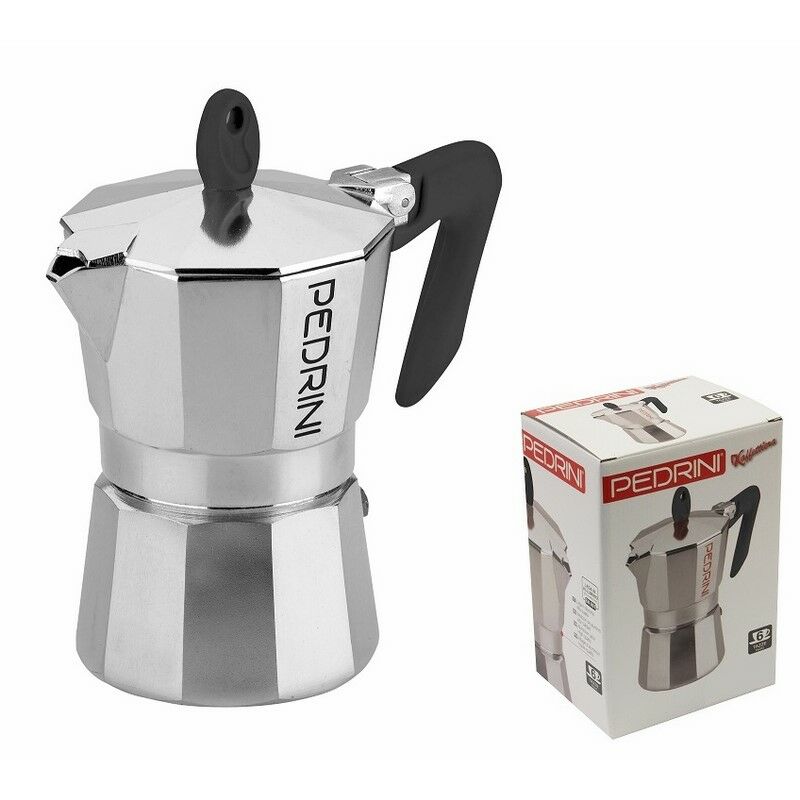 Pedrini - caffettiera 6 tz brillantata alluminio
