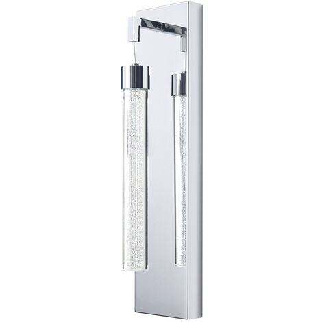Visconte Barbarella Wall Light LED Fitting With Tubular Glass Shade - Chrome