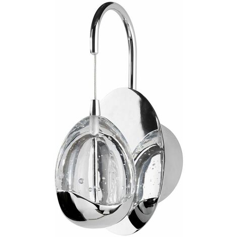 Visconte Bulla Wall Light LED Fitting With Bubble Injected Shade - Chrome