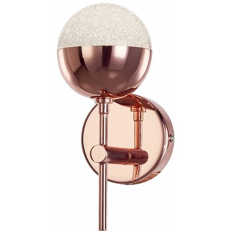 Visconte Corona Wall Light 1 Arm with Sparkle Ball Shade - Copper