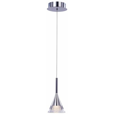 Visconte Gem Ceiling Pendant LED 1 Light With Conical Glass Shade - Chrome