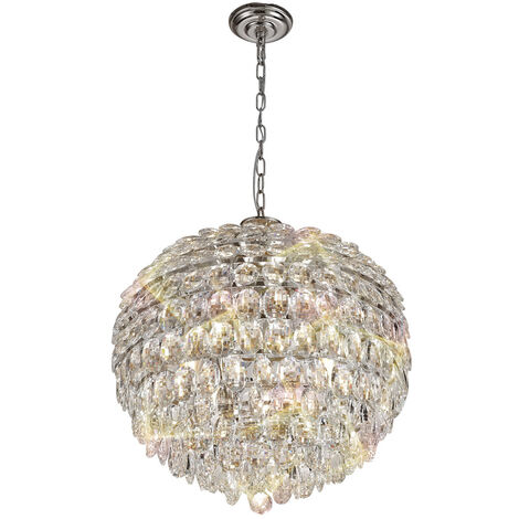 Visconte Maine Ceiling Pendant Crystal 9 Light - Polished Chrome Litecraft