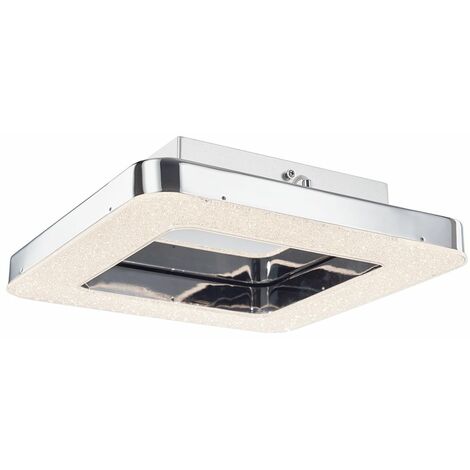 Visconte Spark Ceiling Light Flush Square LED Indoor Fitting - Polished Chrome