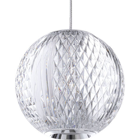 Visconte Tutti Ceiling Pendant 1 Light With Cut Glass Ball Shade - Chrome