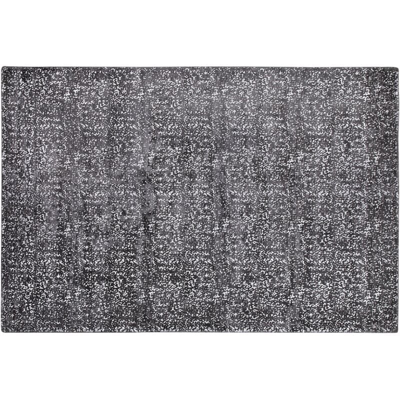 Beliani - Viscose Area Rug 140X200 Cm Living Room Rug Grey Silver Pattern Esel