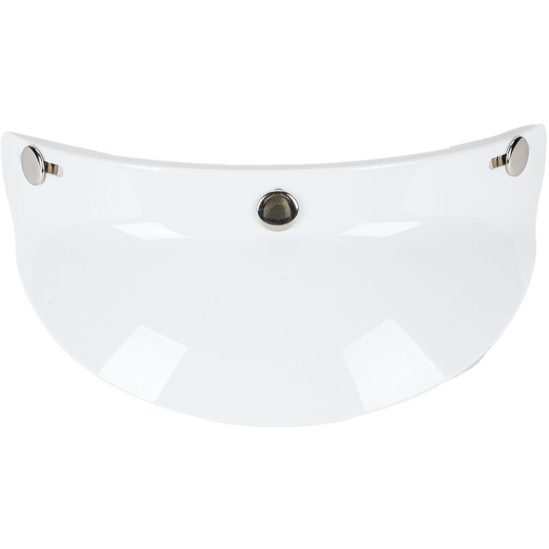 

Visera de 3 botones a presion Visera de lente Visera abatible para el viento para casco de motocicleta de cara abierta, blanco