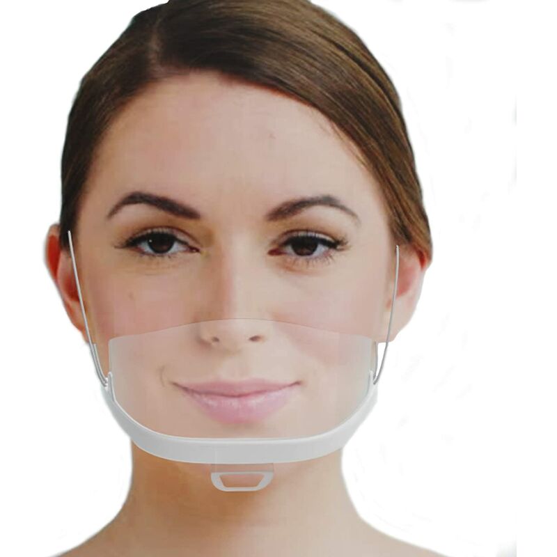 

Visera protectora reutilizable de 10 piezas en transparente - Protección bucal y nasal - Protección facial anti-saliva-anti-salpicaduras Protección