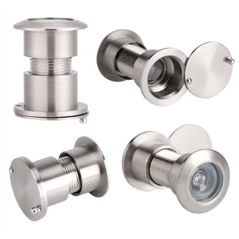Viseur de porte à large champ de vision de 28mm avec couvercle de confidentialité robuste en chrome brossé