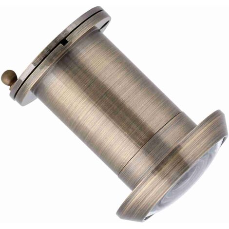 Viseur de Porte Optique à Angle Large 220° pour Sécurité Domestique (Bronze) – Matériau Cuivre, Verre Optique Haute Technologie, Compatible Portes 35-60mm, Tube 22mm, Angle de Vision 220°, Incl. Cache
