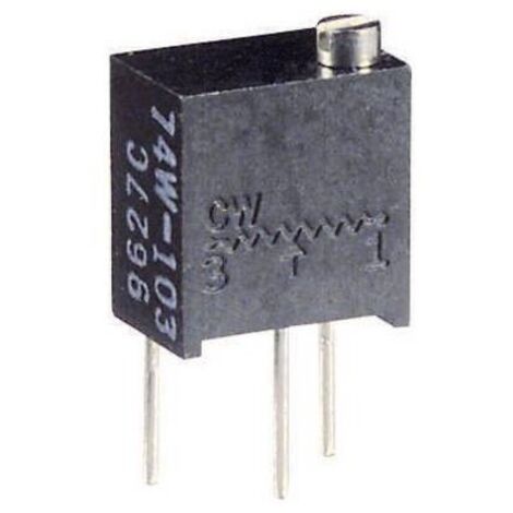 Vishay T63YB101KT20 T63YB101KT20 Trimmer multigiro 12 giri lineare 0.25 W 100 Ω 4320 ° 1 pz.