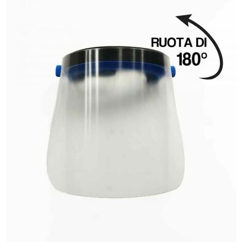 Visiera protettiva azzurra in policarbonato
