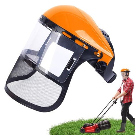 Visiera protettiva con rete, casco di sicurezza riutilizzabile, casco protettivo per motoseghe, visiera per tosaerba e decespugliatori