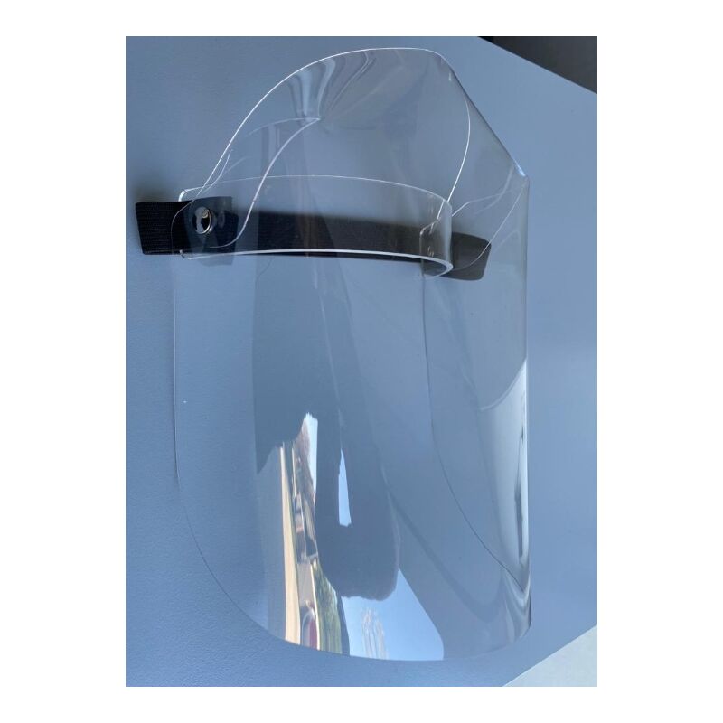 Image of Visiera protettiva trasparente antispruzzo in policarbonato orientabile elastico