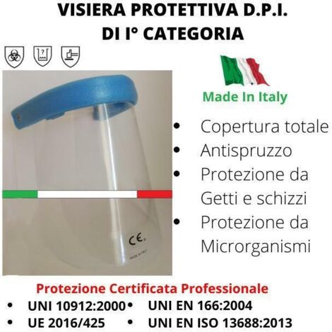 VISIERA PROTETTIVA TRASPARENTE PER VISO SICUREZZA DPI NORMA CE PARASCHIZZI 29 GR