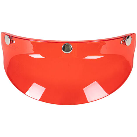 Visière à 3 boutons-pression pour casque de moto à visage ouvert.