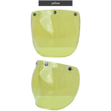 Visière à bulles pour casque de moto, lentille de pare-brise avec support rabattable pour casques ouverts à 3 boutons-pression