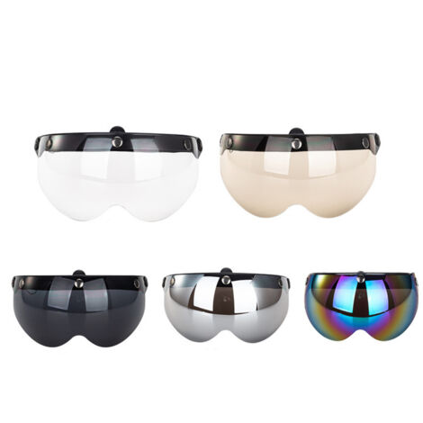Visière anti-vent 3 clips pour casque moto vintage, protection faciale contre soleil et intempéries
