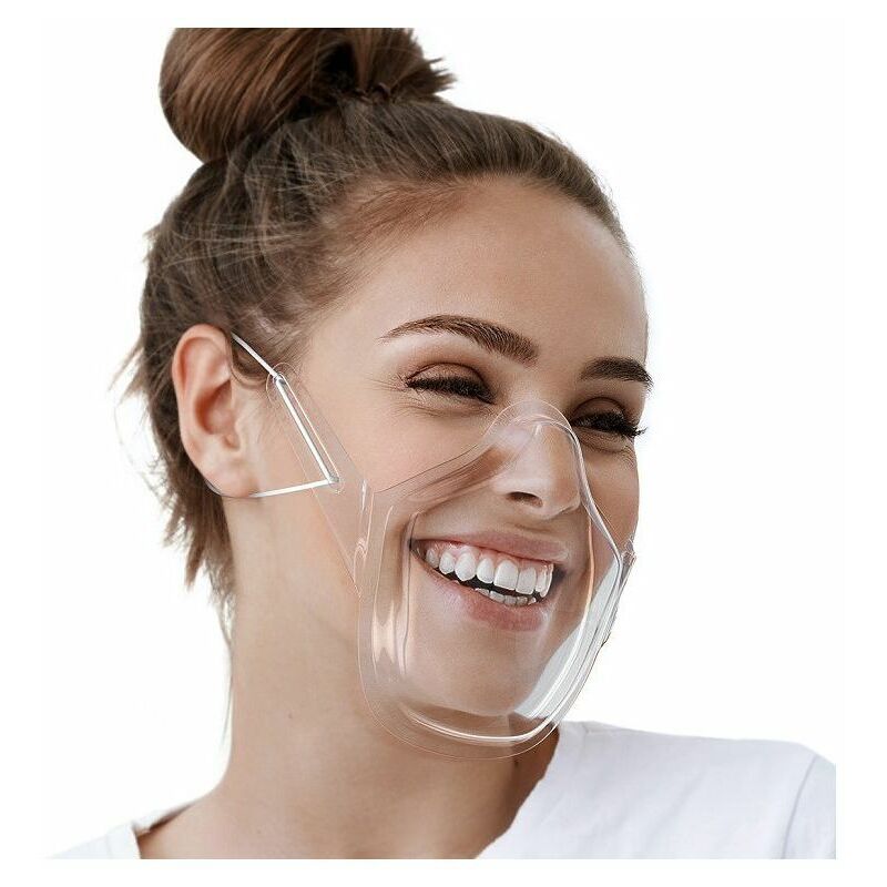 Visière de Protection Adulte Visière Transparent Réglable Couvre Bouche et Nez Protection Visage 2 pcs，