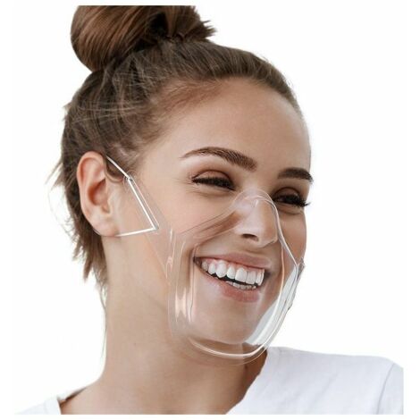 Visière de Protection Adulte Visière Transparent Réglable Couvre Bouche et Nez Protection Visage  2 pcs，